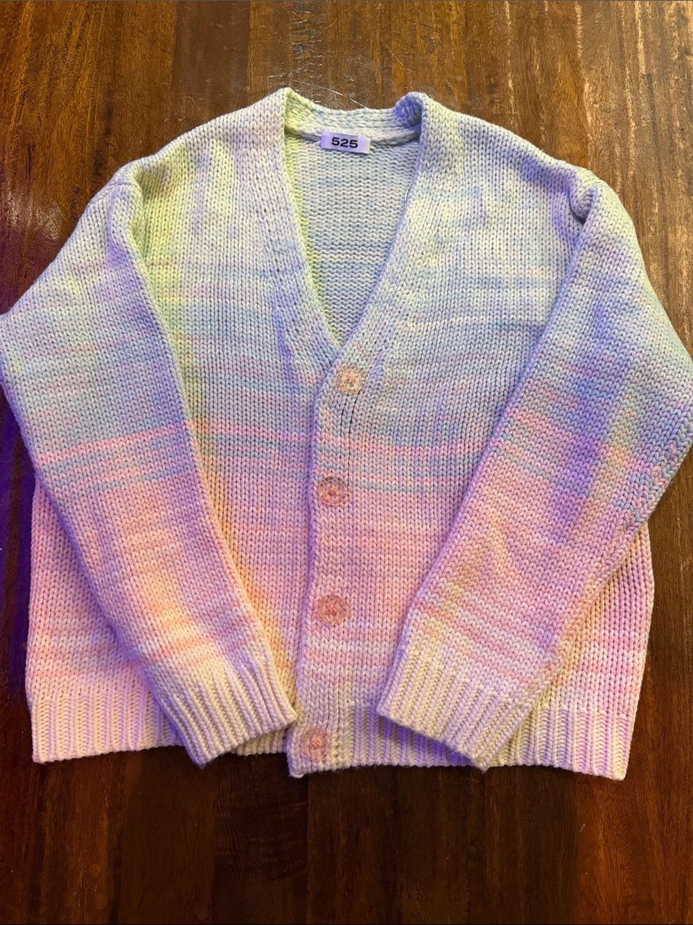 Anthropologie 525 America Pastel Rainbow V-Neck Button Cardigan NEW WITHOUT TAGS